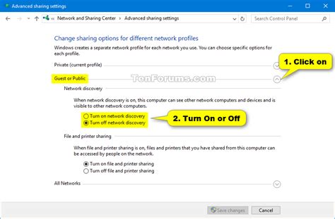 Network Discovery Turn On Or Off In Windows 10 Windows 10 Network