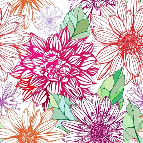 Decor art prints affordable art prints to spice up your walls. Flowers background pattern vector line art Free vector in ...