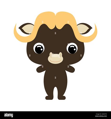 Cute Baby Musk Ox Cartoon Character For Decoration And Design Of The