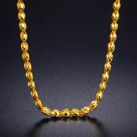 24k Pure Gold Necklace Real Au 999 Solid Gold Chain Mens Nice Tulip