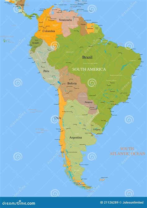 South America Map With Mountains