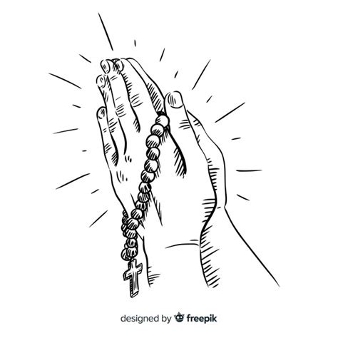 Praying Hands With Rosary Drawing At Explore