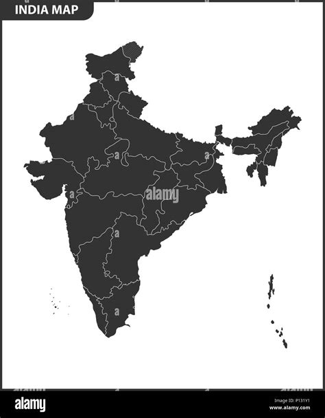 The Detailed Map Of The India With Regions Or States Administrative