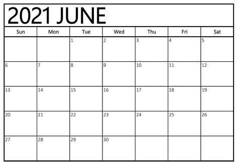 Free June 2021 Calendar Pdf Word Excel Template