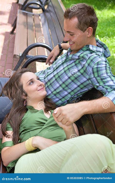 Girlfriend Resting Head On Babefriend S Lap Stock Image Image Of Park Quarter