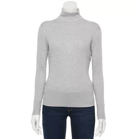 Womens Apt 9® Wide Rib Turtleneck Sweater Ribbed Turtleneck Sweater