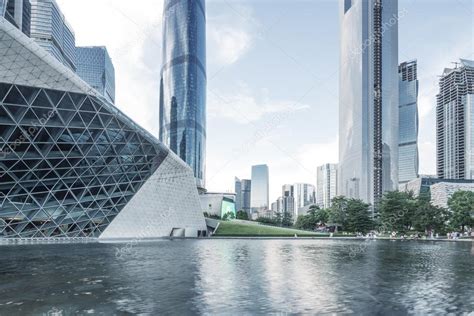 Modern Waterfront Buildings In Guangzhou — Stock Photo © Zhudifeng