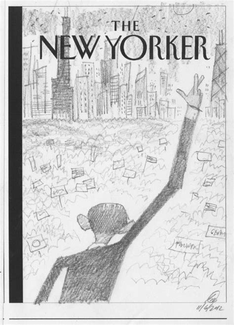 The New Yorker Magazine Cover With A Drawing Of A Man Holding His Hand Up