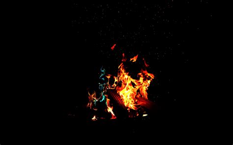 Download Wallpaper 3840x2400 Bonfire Fire Firewood Sparks Dark