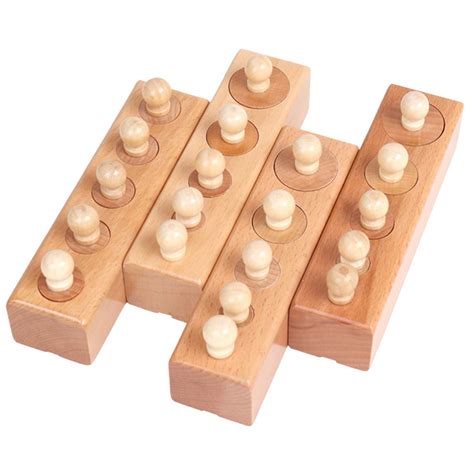 Buy Thoth Montessori Knobbed Cylinder Socket Montessori Materials Wooden Cylinders Ladder Blocks