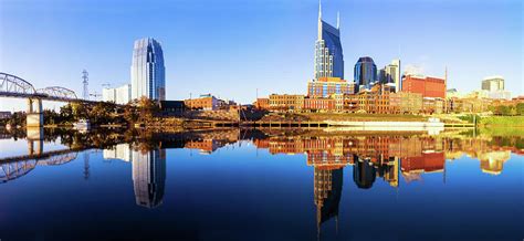 Nashville Skyline Reflected In The Photograph By Moreiso Fine Art America