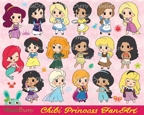 Cute Chibi Disney Princesses