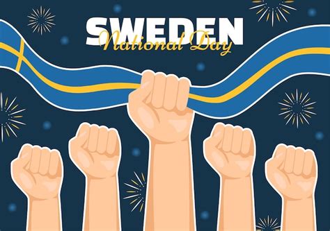 Premium Vector Sweden National Day Vector Illustration On June Celebration With Swedish Flag