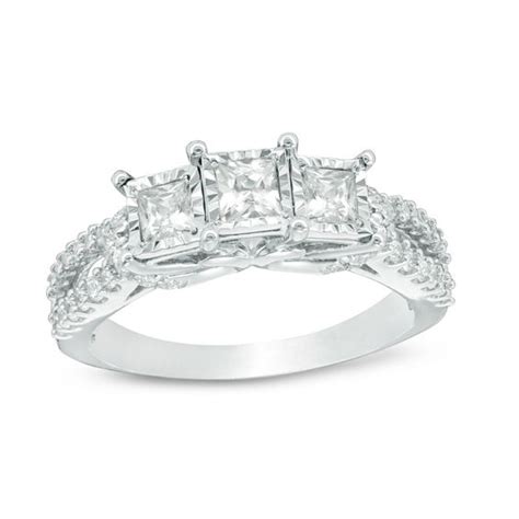 This way it can be stored and safe without losing. 0.95 CT. T.W. Princess-Cut Diamond Past Present Future ...