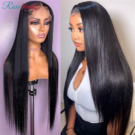 Rosabeauty Hd 13x6 Transparent Straight Lace Front Human Hair Wigs
