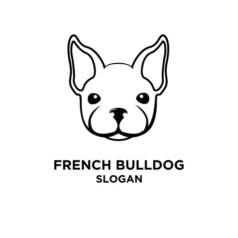 Cute French Bulldog Head Vector Logo Icon Pattern Template Design
