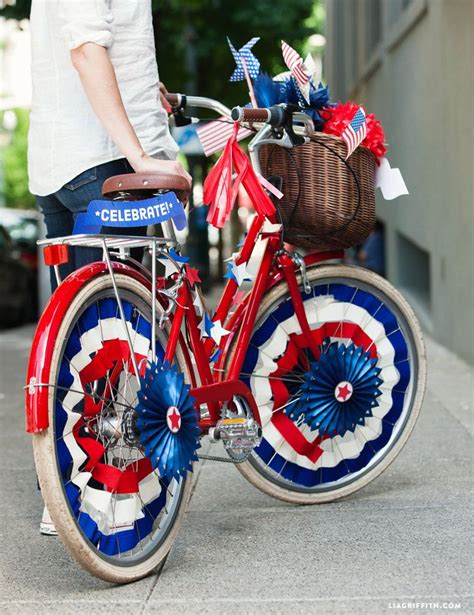 Patriotic Bicycle Decor For Independence Day Fourth Of July Crafts For