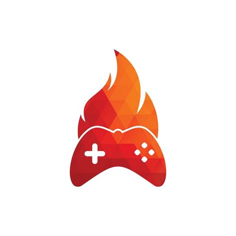 Gaming Fire Logo Icon Designs Vector Game Pad With A Fire For Gaming