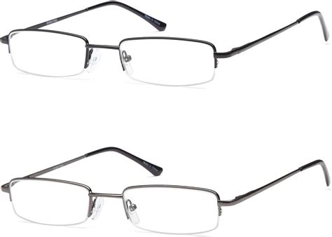 Doubletake Reading Glasses 2 Pairs Compact Case Included Semi Rimless Readers 1 75x