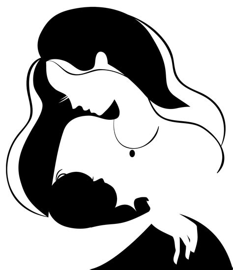 Mother And Child Silhouette Art Drawings Sketches