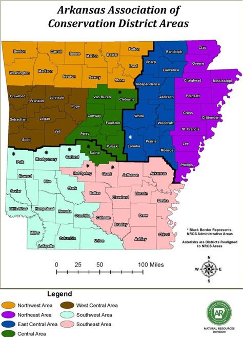 Arkansas Conservation Districts By Area Arkansas Department Of