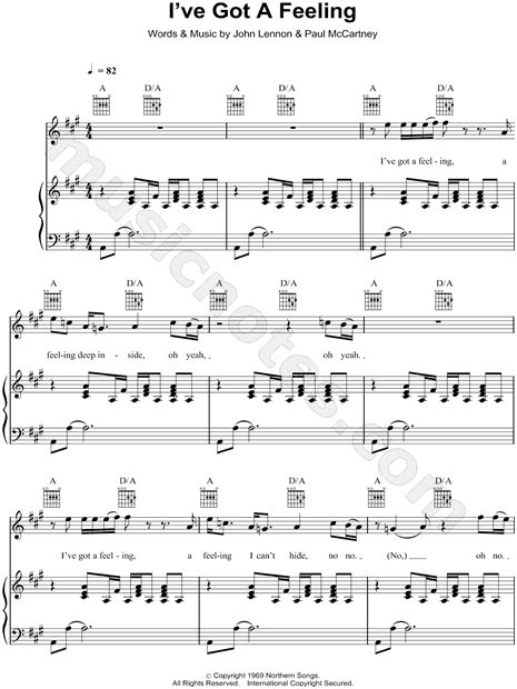 The Beatles Ive Got A Feeling Sheet Music In A Major Download