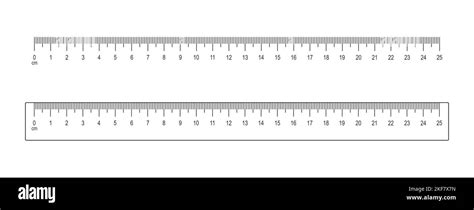 25 Cm Ruler And Scale Isolated On White Background Math Or Geometric