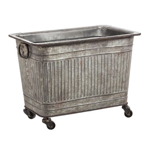 Evergreen Large Galvanized Metal Tub on Wheels | Metal tub, Galvanized metal, Galvanized tub