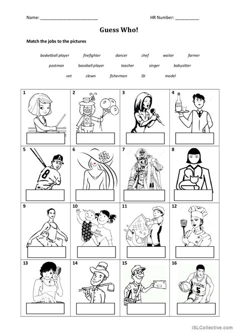 Guess Who Jobs English Esl Worksheets Pdf And Doc