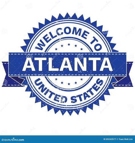 Welcome To Atlanta Georgia Words Written On Red Stamp Royalty Free