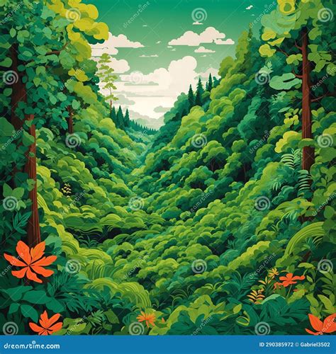 Forest Vector Illustration. Vector Artwork with a Tranquil Forest Theme