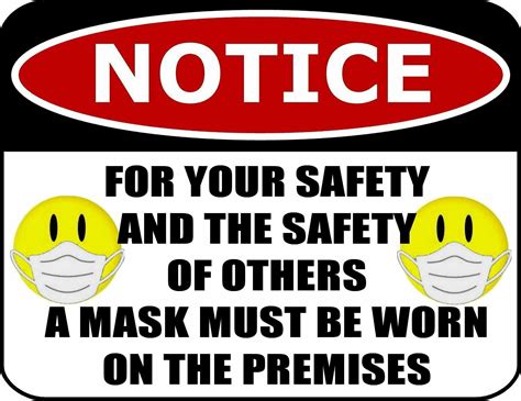 19covid Notice For Your Safety A Mask Must Be Worn 115 X 9