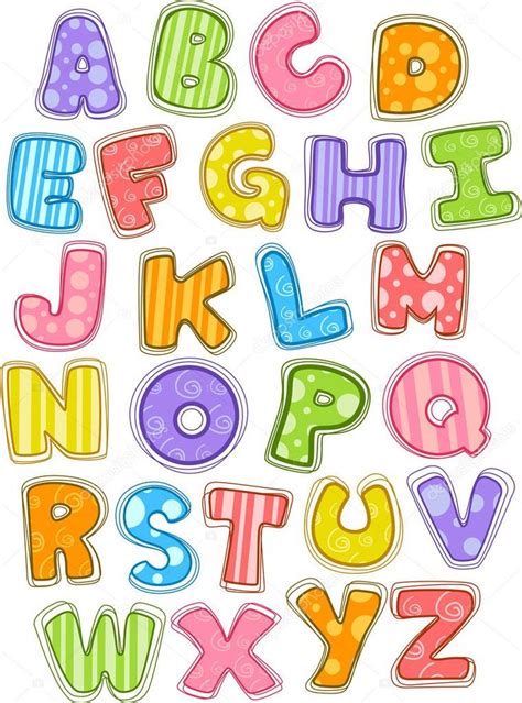 Alfabeto colorido Imagem de Stock Letras do alfabeto para impressão Modelos de alfabeto