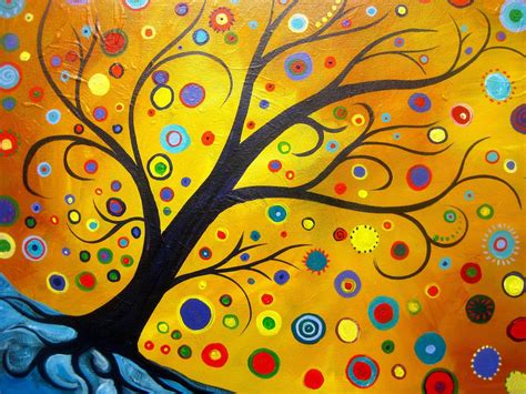 How To Paint A Abstract Bohemian Tree In Acrylic Paint For Beginners