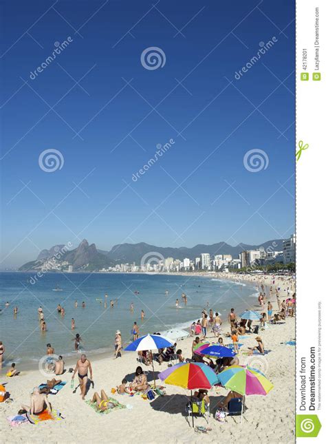 Arpoador Ipanema Beach Rio De Janeiro Brazil Skyline Editorial Photo