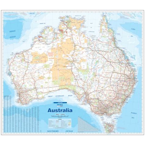 Australia Super Map Laminated Wall Map Hema Maps Carto Graphics