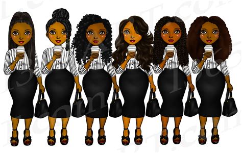Natural Hair Girl Boss Clipart Black Woman Clipart Fashion Png By I