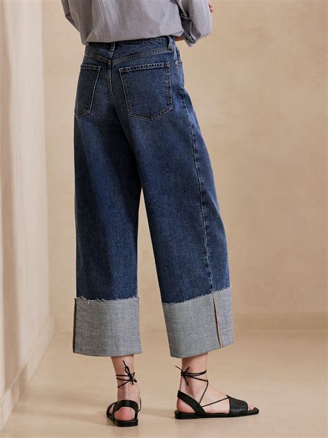 High Rise Wide Leg Cropped Jean Banana Republic Factory