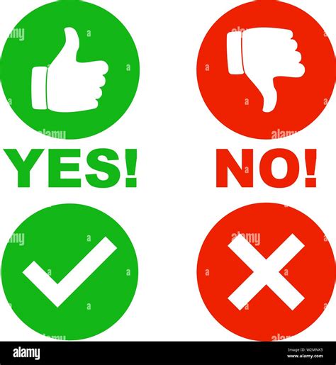 Yes And No Sign Like And Dislike Icon Stock Vector Image And Art Alamy