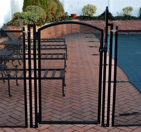 Mesh pool fences are recommended for family homes with children. Life Saver Pool Fence Arched Gate | Backyard pool landscaping, Diy pool fence, Pool gate
