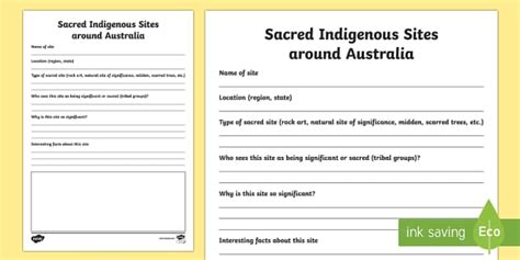 Free Australia Sacred Sites Worksheet Twinkl Hass