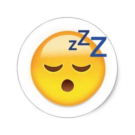 Sleeping Face Emoji Classic Round Sticker Emojiprints