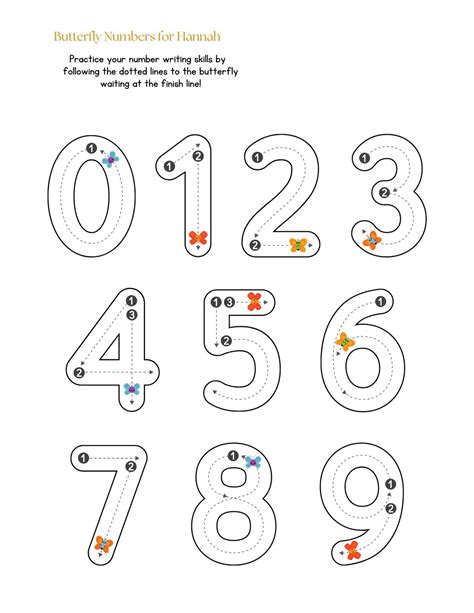 Printable Number Tracing Worksheets For Kids Etsy