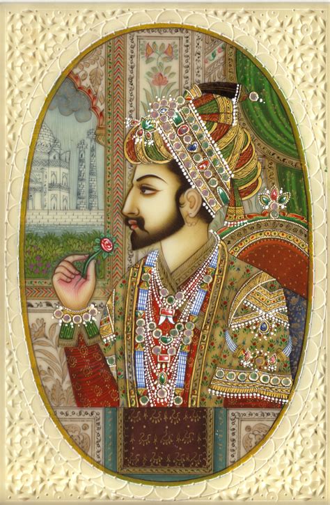 Moghul Empire Art Shah Jahan Mumtaz Mahal Handmade Mughal Miniature