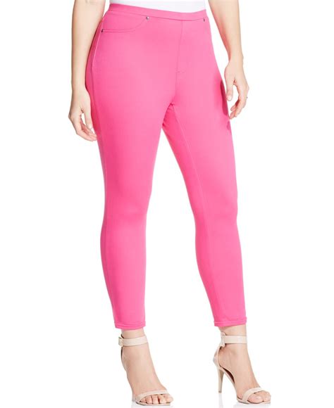 Style And Co Styleandco Plus Size Cropped Twill Leggings In Pink Lyst
