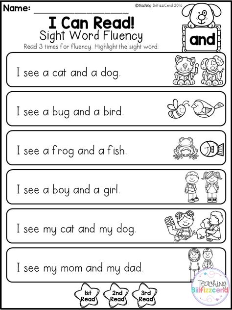 Pre k homework sheets opposites. 10 FREE SIGHT WORD FLUENCY PHRASES This pack is great for beginning readers or struggling ...