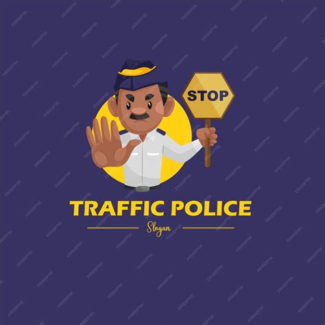 Premium Vector Traffic Police Vector Mascot Logo Template