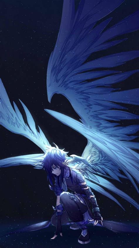 Dark Big Wings Angel Fantasy Anime 720x1280 Angels Anime Boy Hd