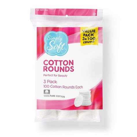 Simply Soft Cotton Rounds 100 Natural Lint Free Cotton Pads 300