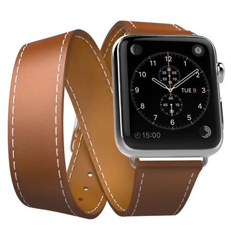 For Apple Watch Band Leather Loop 42mm Genuine Leather Correa Double